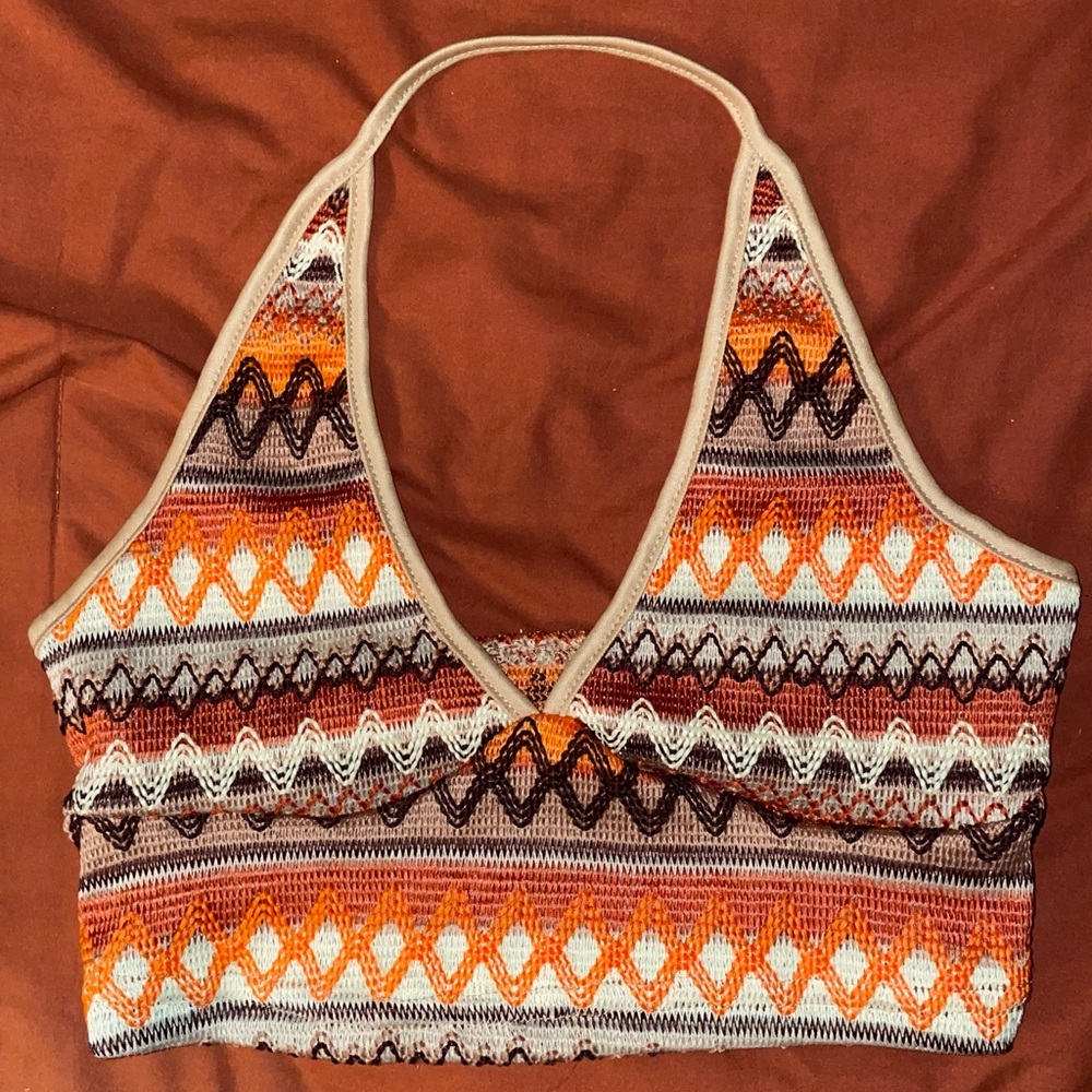 Boho halter top cropped